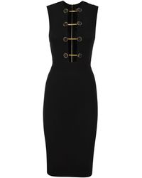 Elisabetta Franchi - Viscose Midi Dress With Twin Buttons - Lyst