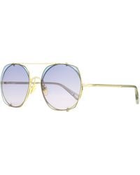 Chloé - Clip-on Sunglasses Ch0042s Gold/clear 56mm - Lyst