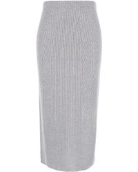 Twinset - Midi Skirt With Logo Patch - Lyst