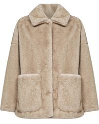 Herno - Chantilly Mink-Effect Faux-Fur Short Coat - Lyst