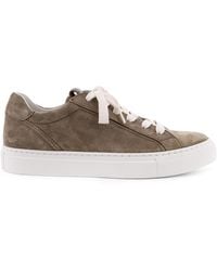 Brunello Cucinelli - Suede Sneakers With Monile Details - Lyst