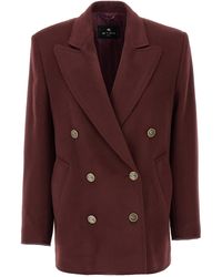 Etro - Double-Breasted Blazer Wool Blazer, Suits - Lyst