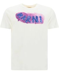Marni Logo Paint Regular T-shirt - White
