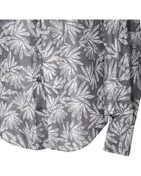 Brunello Cucinelli - Coal Printed Silk Button Front Shirt - Lyst