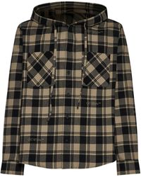 Off-White c/o Virgil Abloh - Check Flannel Hooded Shirt - Lyst