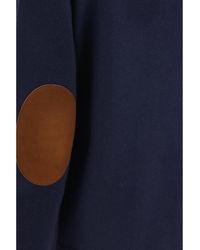 Prada - Crewneck Sweater With Suede Elbow Patches - Lyst