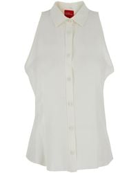 ..,merci - Shirt Coconut With Classic Collar And Long Sleeves Cotton Blouses - Lyst