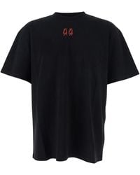 44 Label Group - Crewneck T-Shirt With Logo On The Front And Maxi Logo On The Rear - Lyst