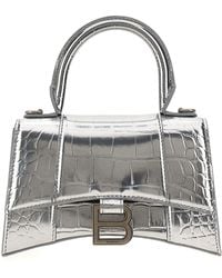 Balenciaga - Hourglass Xs Hand Bags Silver - Lyst