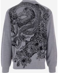 Just Cavalli - Printed Wool-Blend Sweater Acrylic - Lyst