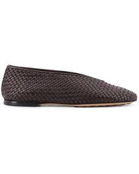 Bottega Veneta - Rosa Flat Leather Ballerinas With Intrecciato Motif - Lyst