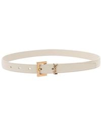 Saint Laurent - Leather Belt With Logo Buckle Calf - Lyst