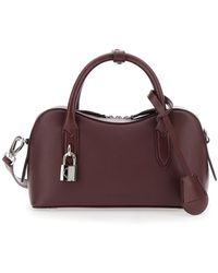 Stella McCartney - Ryder Bordeaux Handbag With Two Top Handles And Front Padlock Detail With Logo - Lyst