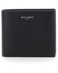 Saint Laurent - Bi-Fold Wallet Monogram Leather Calfskin - Lyst