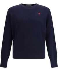 Ami Paris - Pull Col Rond Ami De Coeur - Lyst