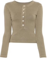 Citizens of Humanity - Ribbed Henley T-Shirt Organic Cotton T-Shirts & Jerseys - Lyst