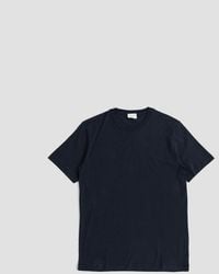 Handvaerk - T-Shirt Col Rond En Coton Pima Bleu Marine T-Shirts And Polos - Lyst