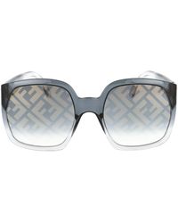 Fendi Oversized Square Frame Sunglasses - Grey