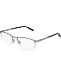 Montblanc - Eyeglasses Rectangle Semi Rim, Frame And Clear Demo Lens Mb0117O002 Sunglasses - Lyst