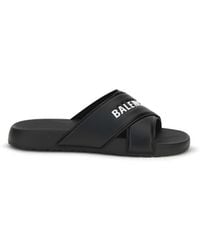 Balenciaga - Cross-Logo Slides - Lyst