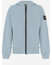 Stone Island - Cotton Hoodie With Logo Patch Hoods & Sweatshirts - Lyst