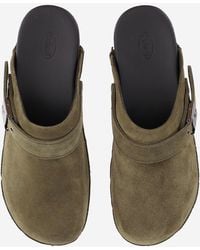 Scholl - Clogs Suede And Wood Sandal - Lyst