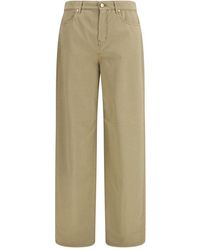 Max Mara - Beige Cotton Casual Pants - Lyst