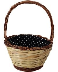 Dolce & Gabbana - Wicker & Leather Basket Tote - Lyst