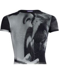 Jean Paul Gaultier - Artistic Print Fitted Crop Top - Lyst