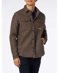 Mc2 Saint Barth - Wooly Prince Of Wales Overshirt With Pockets And Patches - Lyst