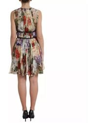 Dolce & Gabbana - Floral Sleeveless A-Line Mini Dress Silk - Lyst