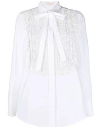Valentino - Lace-Bib Tailored Shirt - Lyst