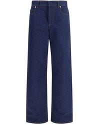 Fendi - Blue Cotton Straight - Lyst