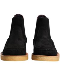 Dolce & Gabbana - Calf Suede Slip On Ankle Boots Shoes Elastane Polyester Calfskin - Lyst