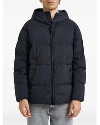 Stone Island - Garment Dyed Crinkle Reps Ny Hooded Down Jacket With Duck Down Padding - Lyst