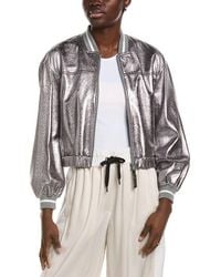 Brunello Cucinelli - Metallic Bomber Jacket - Lyst