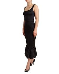Dolce & Gabbana - Elegant Silk Midi Sheath Dres - Lyst