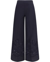 forte_forte - Embroidered Cotton Pants Cotton; Silk - Lyst