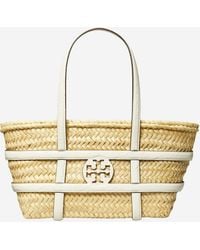 Tory Burch - Ella Straw Shopping Bag - Lyst