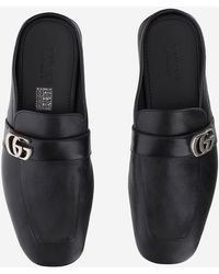 Gucci - Leather Logo Slippers - Lyst
