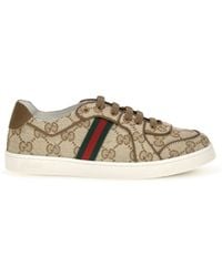 Gucci - Gg Monogram Sneakers With Web Detail For Boy Upper: Fabric; Sole: Rubber - Lyst