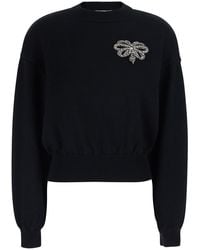 Givenchy - Crew Neck Sweater With Front Embroidery Wool Cotton Tops - Lyst