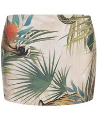 Roberto Cavalli - Jungle Print Mini Skirt - Lyst