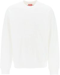 DIESEL - Rob-Megoval Sweatshirt With Maxi Oval-D Logo Embroidery - Lyst