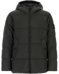 Stone Island - Graphite Nylon Down Jacket - Lyst