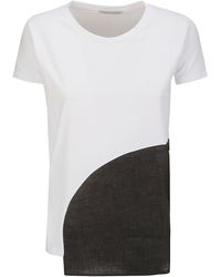 Stefano Mortari - S/S Cotton T-Shirt With Linen Detail - Lyst