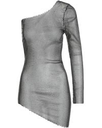 Santa Brands - Mesh Dress With Rhinestones Other Fibers - Lyst