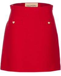 Valentino Garavani - Solid Skirt - Lyst