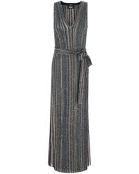 Missoni - Long Dress With V-Neck And Off-Shoulder Sleeves Viscose - Lyst