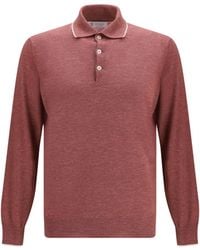 Brunello Cucinelli - Lightweight Cashmere, Silk And Hemp Knit Polo - Lyst